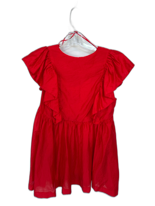 endless rose Size M Red Cotton Mini Flutter Sleeve V Neck short sleeve Dress Red / M