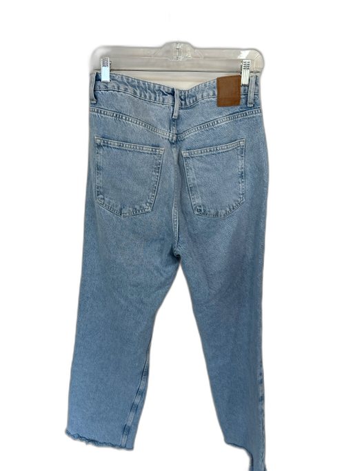 Zara Size 8 Light Wash Cotton Wide Leg Raw Hem High Waist Jeans Light Wash / 8