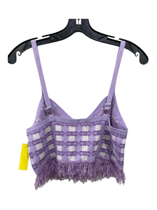 Baum und Pferdgarten Size Medium Purple Viscose Blend Sleeveless Plaid Top Purple / Medium