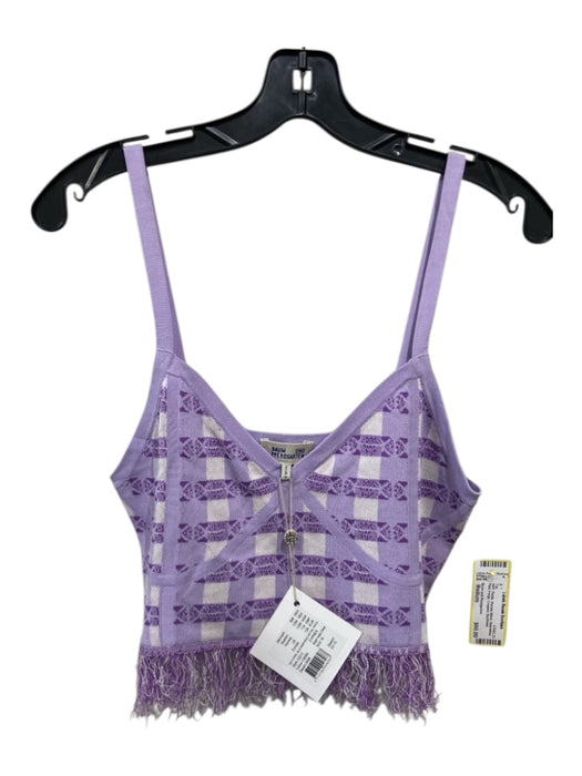 Baum und Pferdgarten Size Medium Purple Viscose Blend Sleeveless Plaid Top Purple / Medium