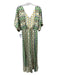 Misa Size M Green, Yellow, Multi Polyester Cap Sleeve Geometric Print Maxi Dress Green, Yellow, Multi / M