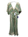 Misa Size M Green, Yellow, Multi Polyester Cap Sleeve Geometric Print Maxi Dress Green, Yellow, Multi / M