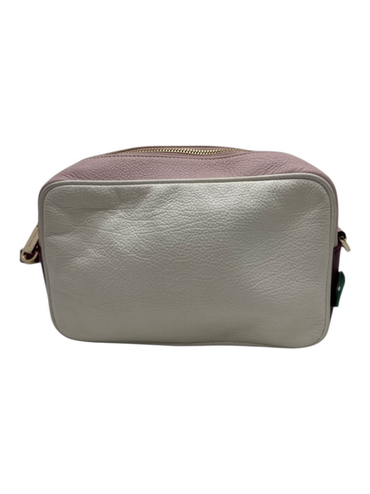 Golden Goose White & Pink Leather Color Block Crossbody Strap Zip Close Star Bag White & Pink / M