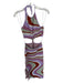 4SI3NNA Size S Purple & Brown Viscose Blend Halter Neck Cut Out Sides Maxi Dress Purple & Brown / S