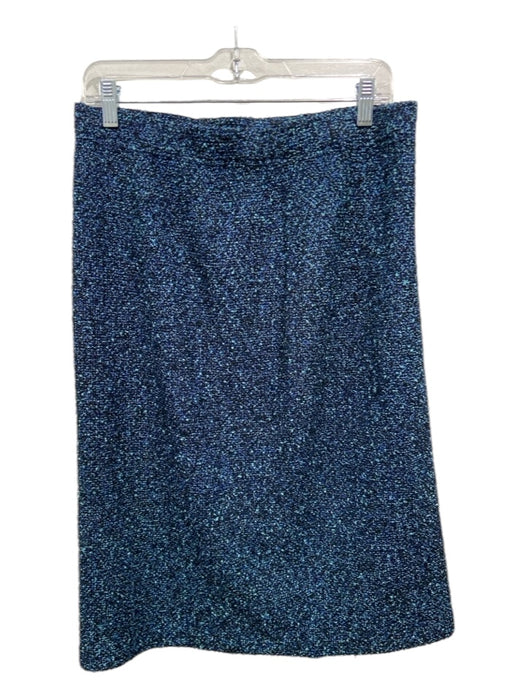 St. John Collection Size 14 Blue, Teal, & Black Tweed Elastic Waist Skirt Blue, Teal, & Black / 14