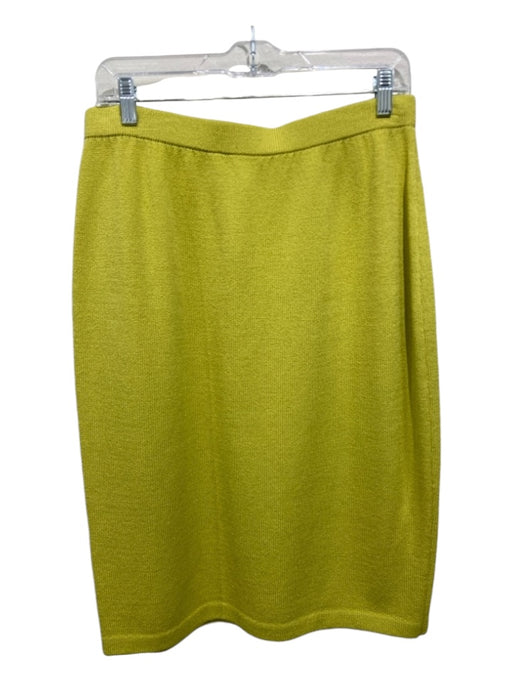 St. John Collection Size 10 Lime Green Wool Blend Tweed Elastic Waist Skirt Lime Green / 10