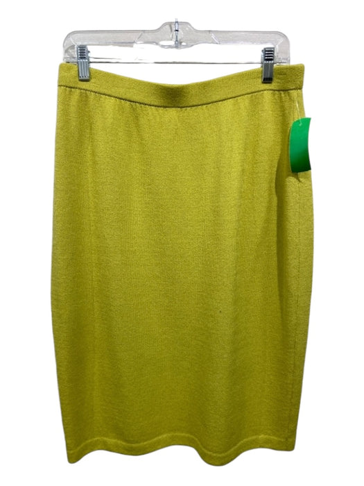 St. John Collection Size 10 Lime Green Wool Blend Tweed Elastic Waist Skirt Lime Green / 10