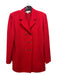 St John Collection Size 10 Red Wool Blend Long Sleeve Button Front Lapel Jacket Red / 10