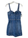 Alice + Olivia Size 4 Medium Wash Cotton Sleeveless Bustier Mini Dress Medium Wash / 4