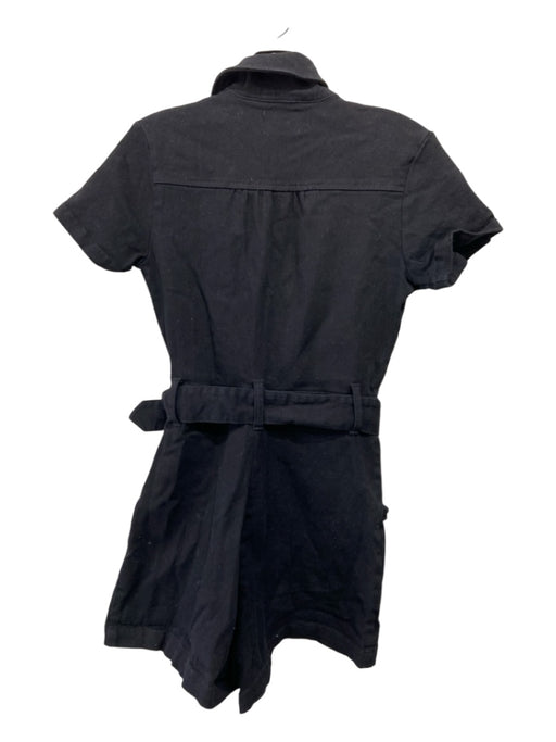 Show Me Your Mumu Size S Black Cotton Braided Detail Zip Front Belt Inc Romper Black / S