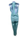 Amanda Uprichard Size S Light Blue Polyester Pleated Criss Cross Halter Jumpsuit Light Blue / S