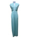 Amanda Uprichard Size S Light Blue Polyester Pleated Criss Cross Halter Jumpsuit Light Blue / S