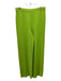 St John Size 10 Lime Green Wool Blend Elastic Waist Knit Straight Leg Pants Lime Green / 10