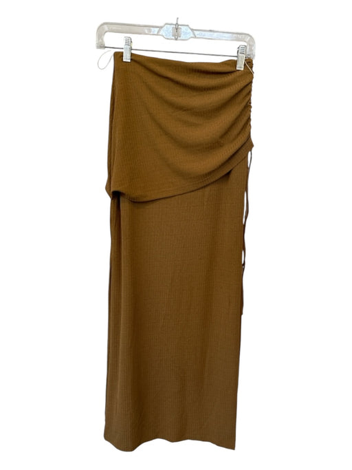 Significant Other Size 4 Tan Polyester Blend Fold Over Ribbed Side Slits Skirt Tan / 4