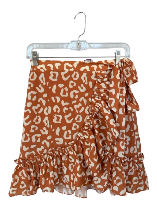 Hutch Size SP Orange & cream Polyester Wrap Animal Print Skirt Orange & cream / SP