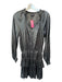 Current Air Size XS Silver Polyester Long Sleeve Metallic Elastic Waist Dress Silver / XS