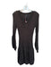 Current Air Size S Bronze & Black Rayon Blend Long Balloon Sleeve Metallic Dress Bronze & Black / S