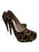 Prada Shoe Size 38.5 Brown & Black Cowhide Animal Print Platform Pumps Brown & Black / 38.5