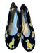 Beverly Feldman Shoe Size 9.5 Black & Gold Velvet Embroidered Dog Sequins Flats Black & Gold / 9.5