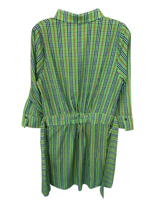 Gretchen Scott Size S Green & Red Polyester Long Sleeve Plaid Belted Dress Green & Red / S