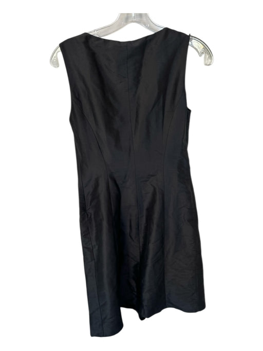 Lafayette 148 Size 4 Black Sleeveless Acordian Pleated Side Zip Dress Black / 4