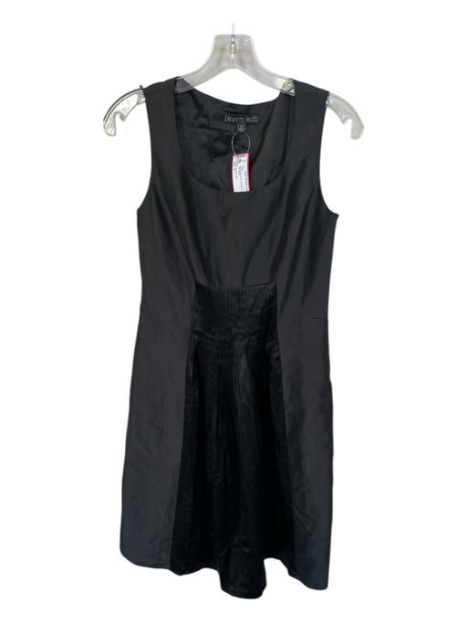 Lafayette 148 Size 4 Black Sleeveless Acordian Pleated Side Zip Dress Black / 4