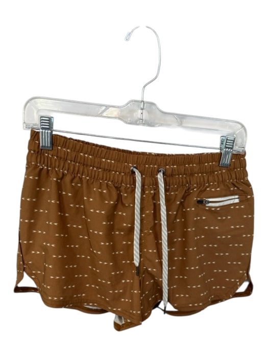 Vuori Size M Rust & Cream Recycled Polyester Blend Drawstring Athletic Shorts Rust & Cream / M