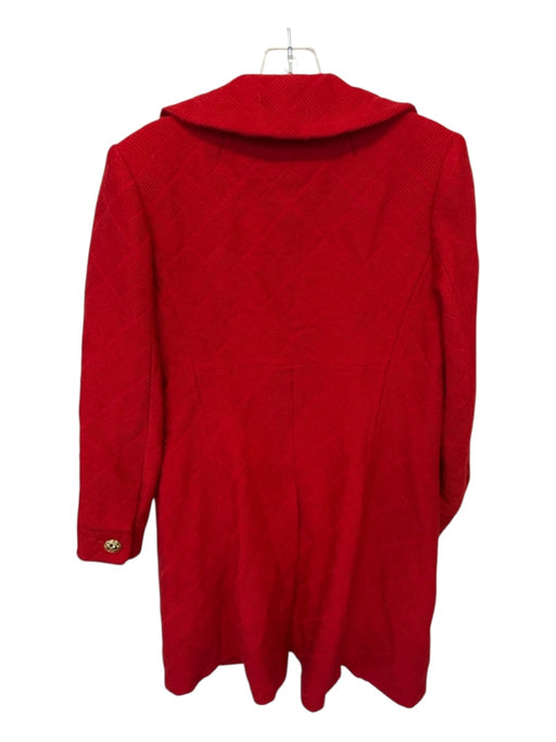 Milly Size 4 Red Wool Blend Textured Snap buttons Long Coat Red / 4