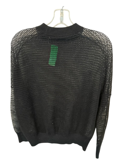 All Saints Size S Black Rayon Blend Long Sleeve Loose Knit Top Black / S