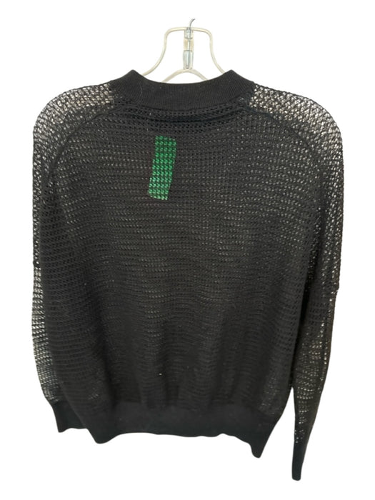 All Saints Size S Black Rayon Blend Long Sleeve Loose Knit Top Black / S