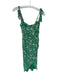 Wayf Size Est XS Green & Pink Polyester Tie Straps Flowers Gathered Side Dress Green & Pink / Est XS