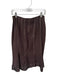 MaxMara Size 8 Brown & Tan Linen Side Zip Embroidered Detail Midi Skirt Brown & Tan / 8