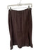 MaxMara Size 8 Brown & Tan Linen Side Zip Embroidered Detail Midi Skirt Brown & Tan / 8