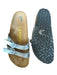 Birkenstock Shoe Size 40 Silver & Brown Leather Buckles Cork Sandals Silver & Brown / 40