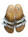Birkenstock Shoe Size 40 Silver & Brown Leather Buckles Cork Sandals Silver & Brown / 40