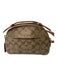 Coach Brown, Tan & Multi Leather Canvas Top Handle Crossbody Zip Close Bag Brown, Tan & Multi / Small