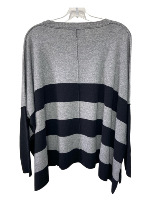 Brochu Walker Size S Black & Gray Wool & Cashmere round Inverted Seams Sweater Black & Gray / S