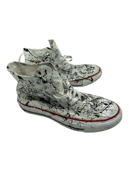 Converse Shoe Size 6 Black & White Canvas Paint Splatter High Top Sneakers Black & White / 6