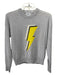 27 Miles Size S Gray & Yellow Cashmere Crew Neck Lightning Bolt Sweater Gray & Yellow / S