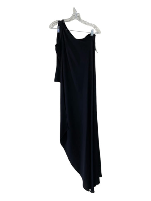 Shilla Noche - Madrid Size S/40 Black Silk One Shoulder Draped Sleeveless Top Black / S/40