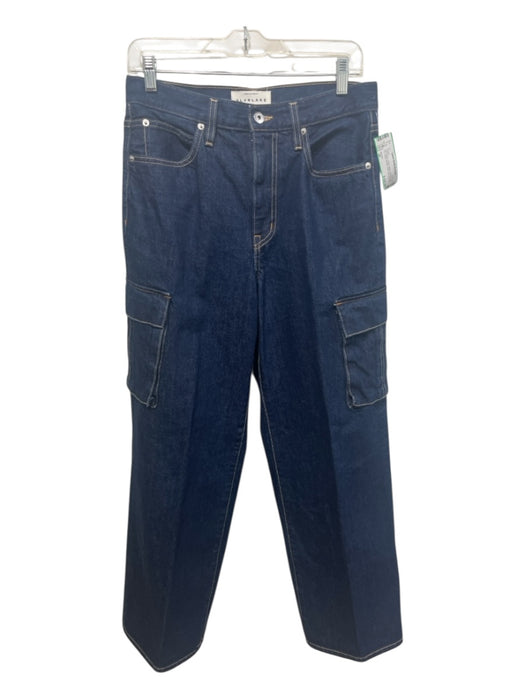 Slvrlake Size 28 Dark Wash Cotton Denim Mid Rise Zip Fly Cargo Pockets Jeans Dark Wash / 28