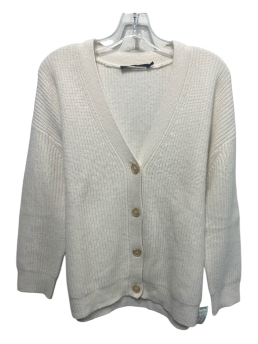 Jenni Kayne Size XXS Ivory Cashmere Knit Button Up Cardigan Sweater Ivory / XXS