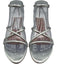 Vincenza Shoe Size 34 Silver Leather open toe Kitten Heel Ankle Buckle Sandals Silver / 34
