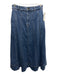 Boden Size 2 Medium Wash Cotton Denim Zip Fly Flare Hem Midi Skirt Medium Wash / 2