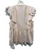 Marie Oliver Size XS White & Pink Silk & Cotton Striped Ruffle Cap Sleeve Top White & Pink / XS