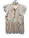 Marie Oliver Size XS White & Pink Silk & Cotton Striped Ruffle Cap Sleeve Top White & Pink / XS