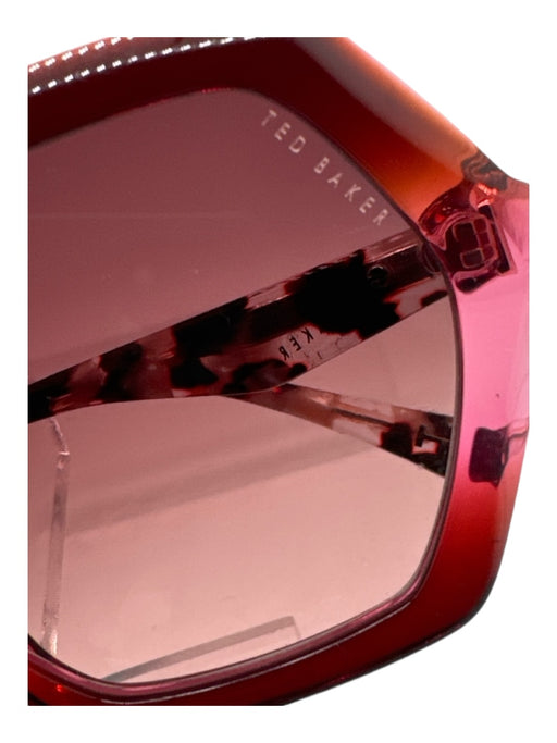 Ted Baker Pink Print Acetate Gradient Lens Hexagon Sunglasses Pink Print