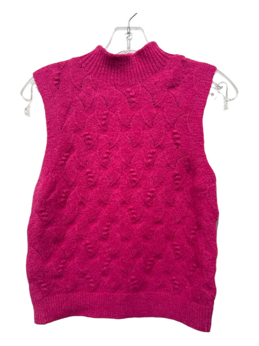 Kerisma Size S Hot pink Polyester Blend Cable Knit High Neck Sleeveless Vest Top Hot pink / S