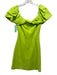 Elliatt Size S Lime Green Viscose & Polyamide Short Puff Sleeve Gathered Dress Lime Green / S