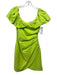Elliatt Size S Lime Green Viscose & Polyamide Short Puff Sleeve Gathered Dress Lime Green / S